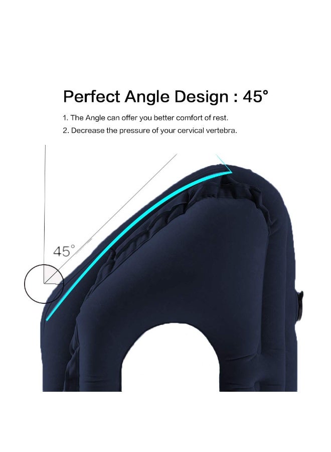 Kimiandy Inflatable Travel Pillow for Airplane, Inflatable Neck Air Pillow for Sleeping(Blue) - Image 5